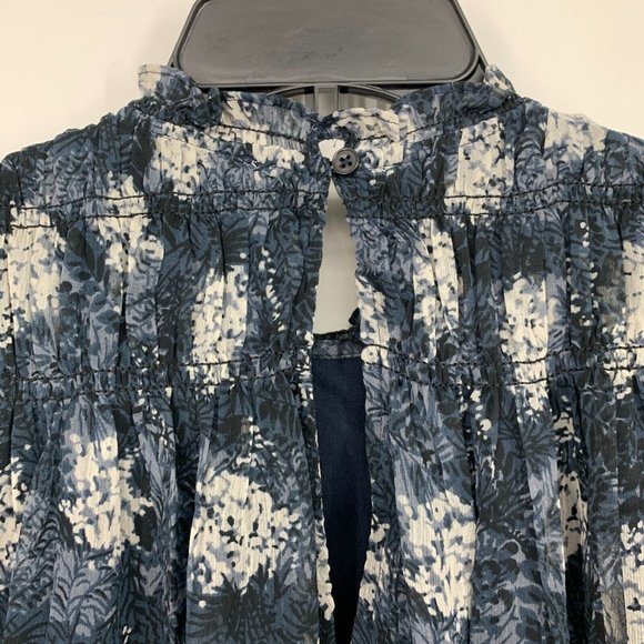 Joie Dress Blue Floral Baltic Print Sleeveless Mini Sheer Overlay - Picture 11 of 13